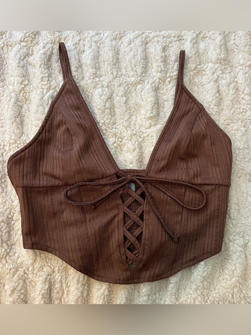 UO tie front cami